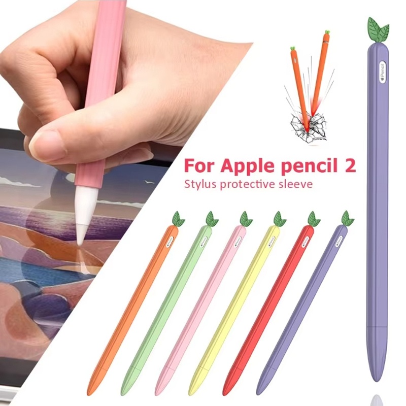 Ipad Pencil Stylus - เคสซิลิโคนรูปผักน่ารักสำหรับ Apple Pencil 2 1 ปลอกป้องกันบางเฉียบสำหรับ
