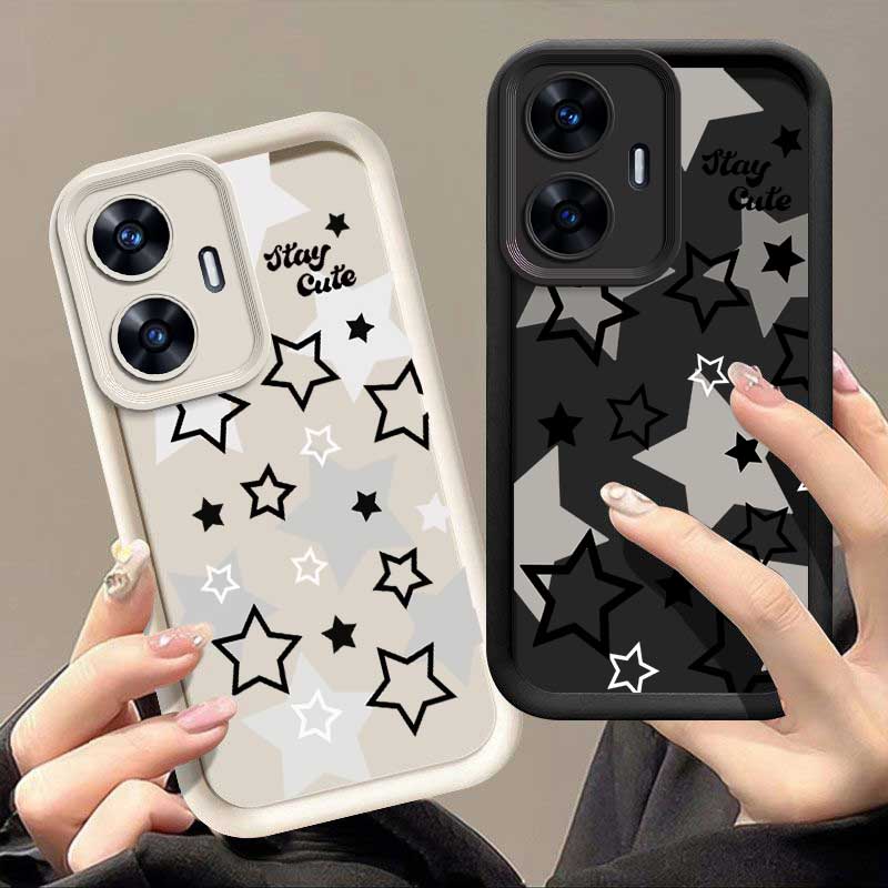 Realme C67 - C55เคสมือถือลายดาวท้องฟ้าแบบแอบสแตรกตกบันไดสำหรับ Realme C67 C65 C53 C51