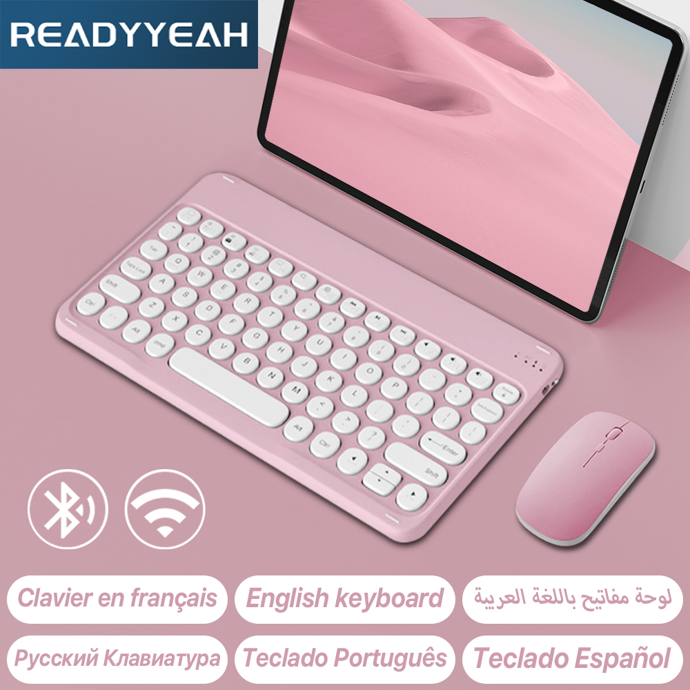 Tablet Accessories Samsung - คีย์บอร์ดและเมาส์ไร้สายสำหรับ Apple Samsung คีย์บอร์ดบลูทูธสำหรับ iPad iPhone