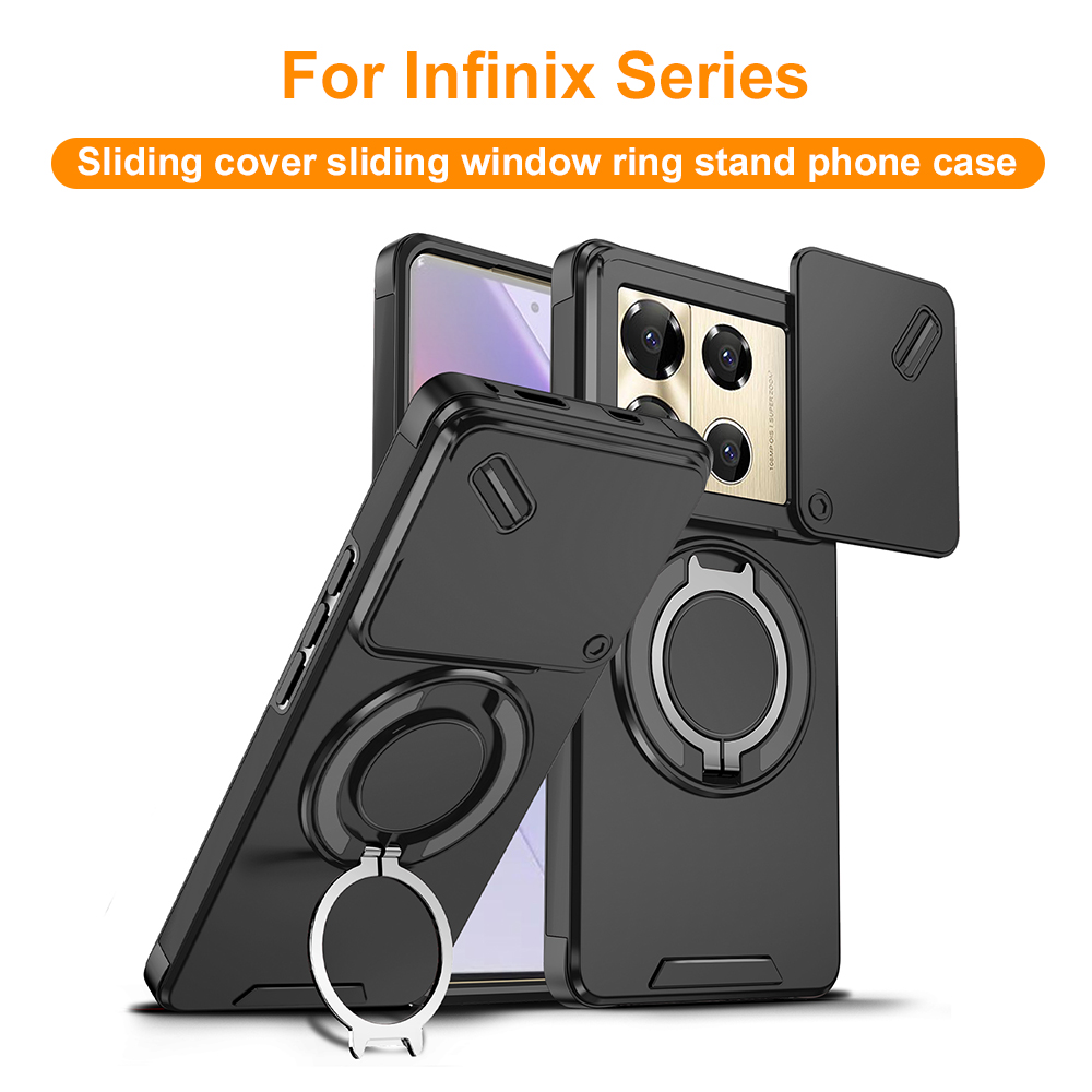 Magnetic Case Smart - เคสโทรศัพท์พร้อมฝาปิดกล้องแบบเลื่อนสำหรับ Infinix Note 40 50 Pro