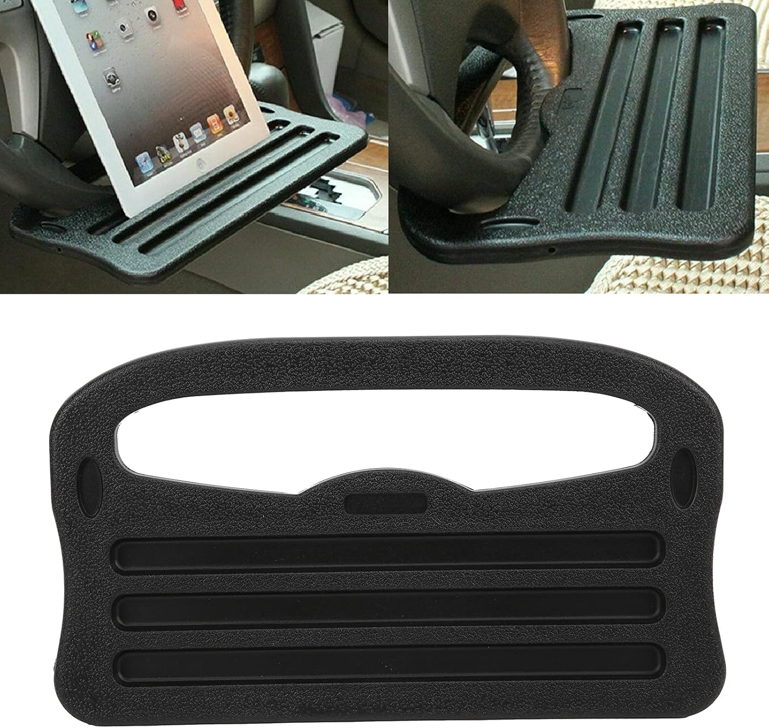 Tablet Accessories - ถาดวางพวงมาลัยรถยนต์ 2in1 อุปกรณ์จัดเก็บภายในรถยนต์ สำหรับแล็ปท็อป แท็บเล็ต iPad