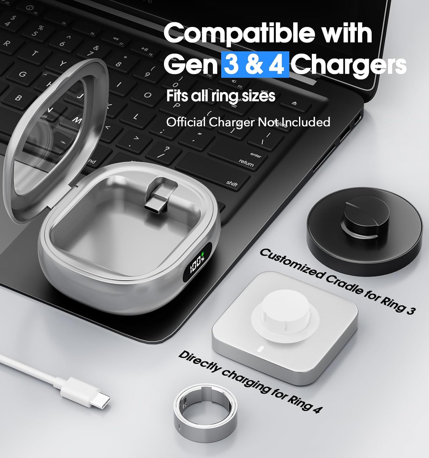 กล่องชาร์จแบบพกพาสำหรับแหวนสมา - Magnetic Case Smart บทวิจารณ์และราคา