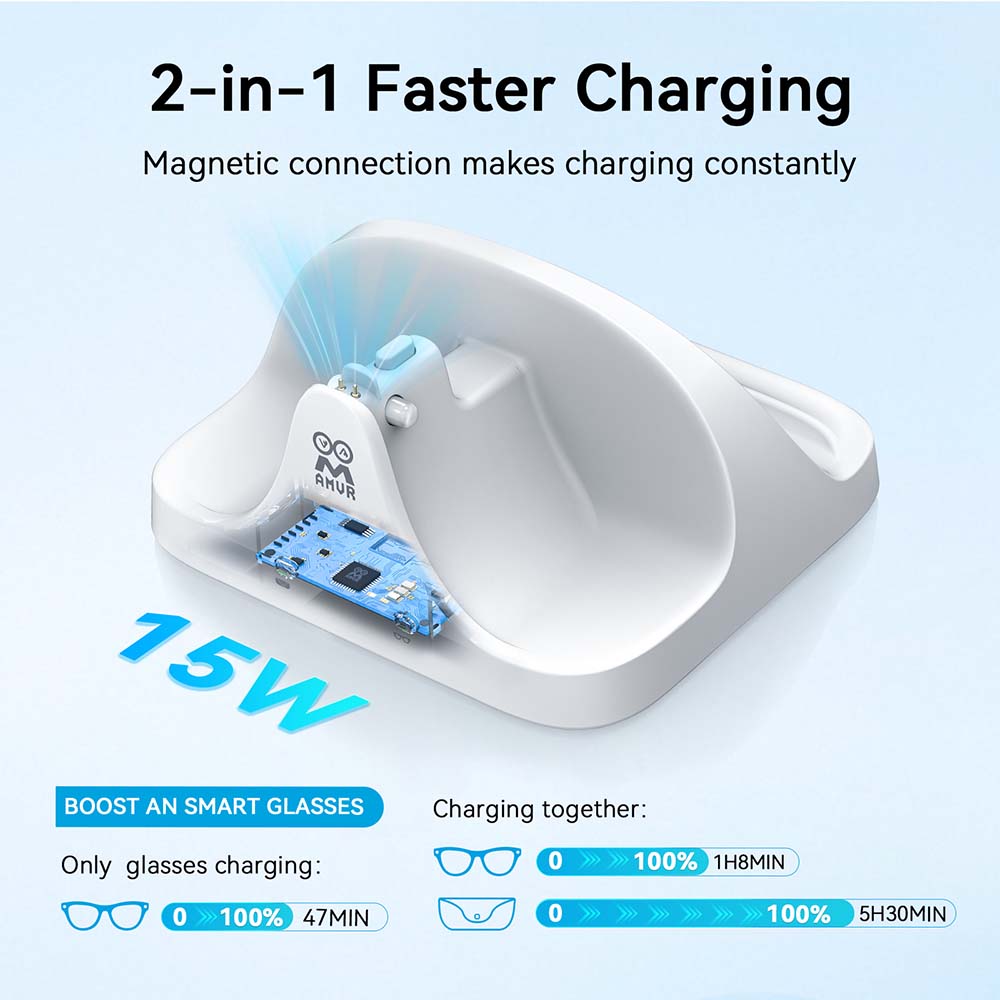 แท่นชาร์จ AMVR สำหรับแว่นตา Ra - Magnetic Case Smart บทวิจารณ์และราคา